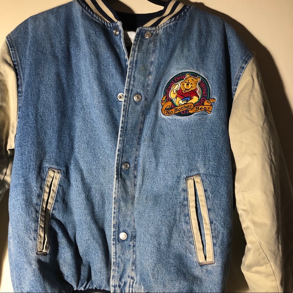 Vintage Winnie the Pooh varsity jean jacket size S